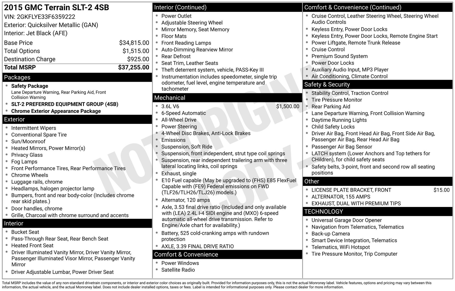 Used 2015 GMC Terrain SLT image 3