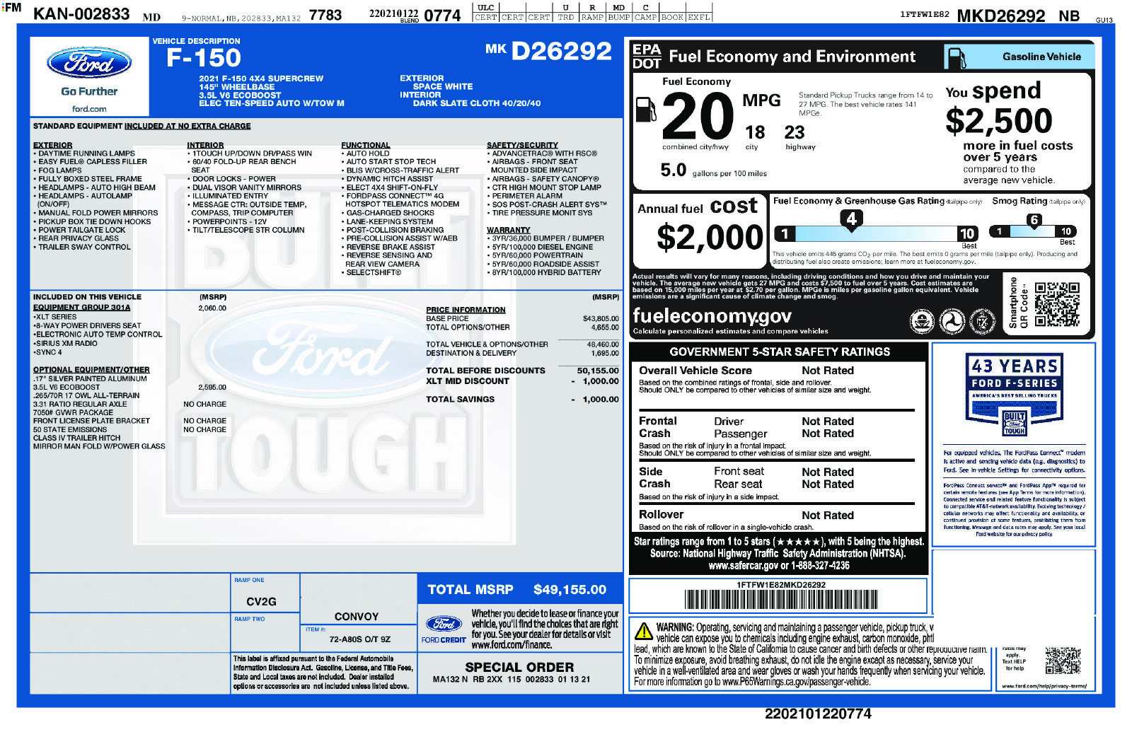 Used 2021 Ford F150 XLT w/ Equipment Group 301A Mid AWD/4WD image 35