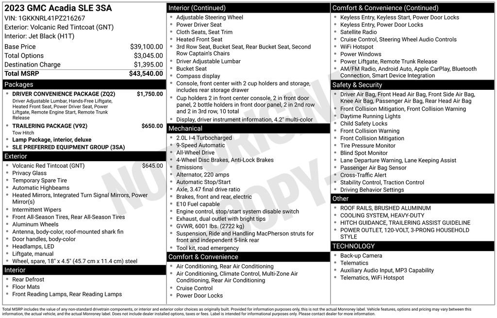 Used 2023 GMC Acadia SLE w/ Driver Convenience Package image 26