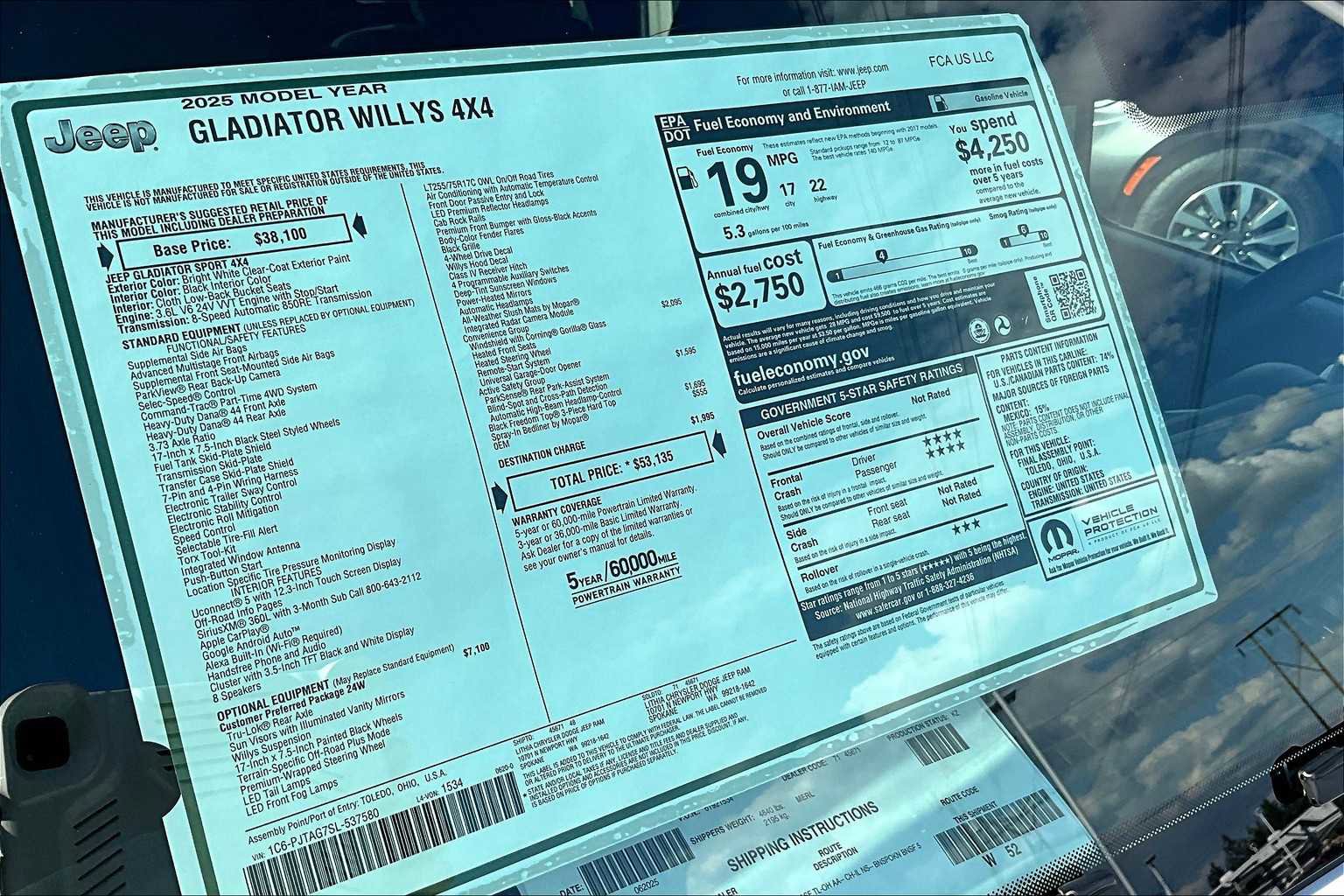 New 2025 Jeep Gladiator Sport image 23