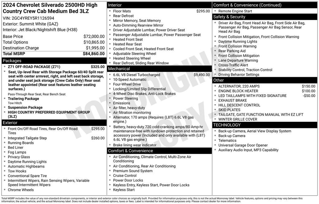 Certified 2024 Chevrolet Silverado 2500 High Country w/ Z71 Off-Road Package AWD/4WD image 51
