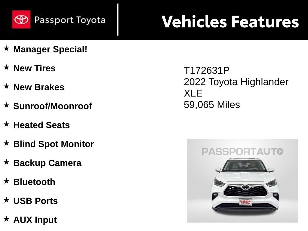 Used 2022 Toyota Highlander XLE AWD/4WD image 10