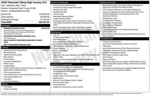 Used 2022 Chevrolet Tahoe High Country w/ Premium Package AWD/4WD image 25