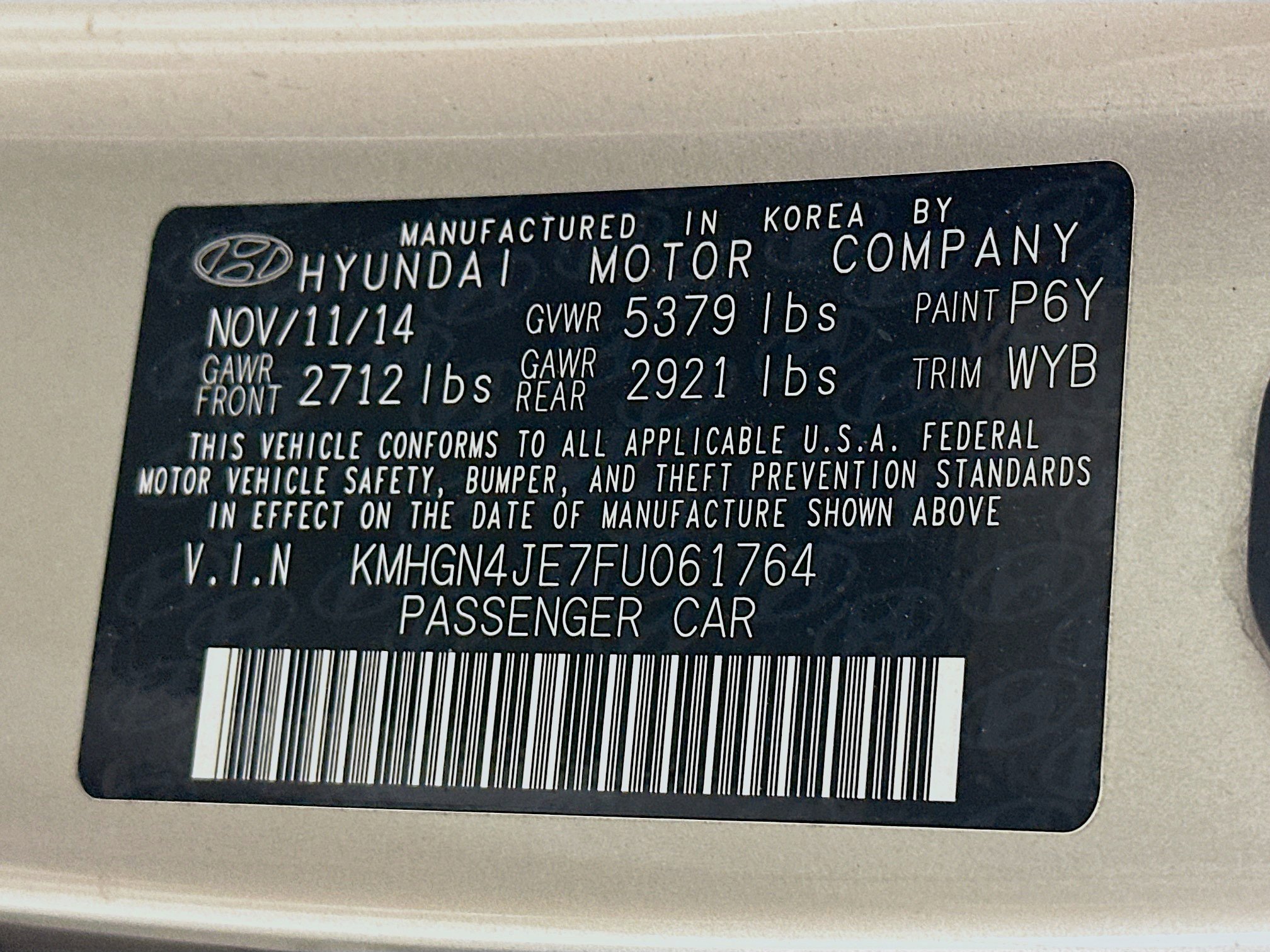 Used 2015 Hyundai Genesis 3.8 w/ Option Group 03 RWD image 12