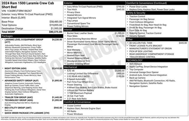 Used 2024 RAM 1500 Laramie AWD/4WD image 33
