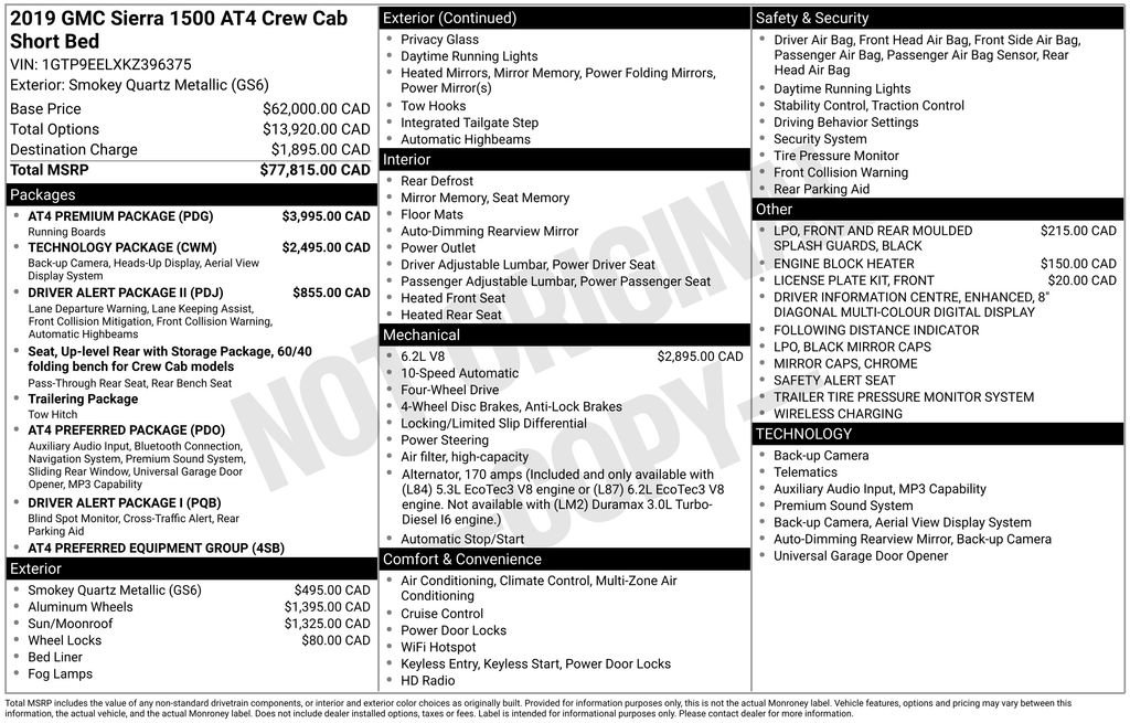 Used 2019 GMC Sierra 1500 AT4 w/ AT4 Premium Package image 26