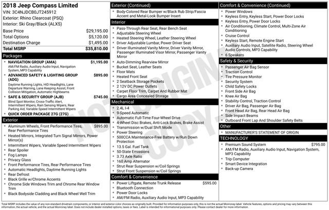 Used 2018 Jeep Compass Limited w/ Navigation Group image 38