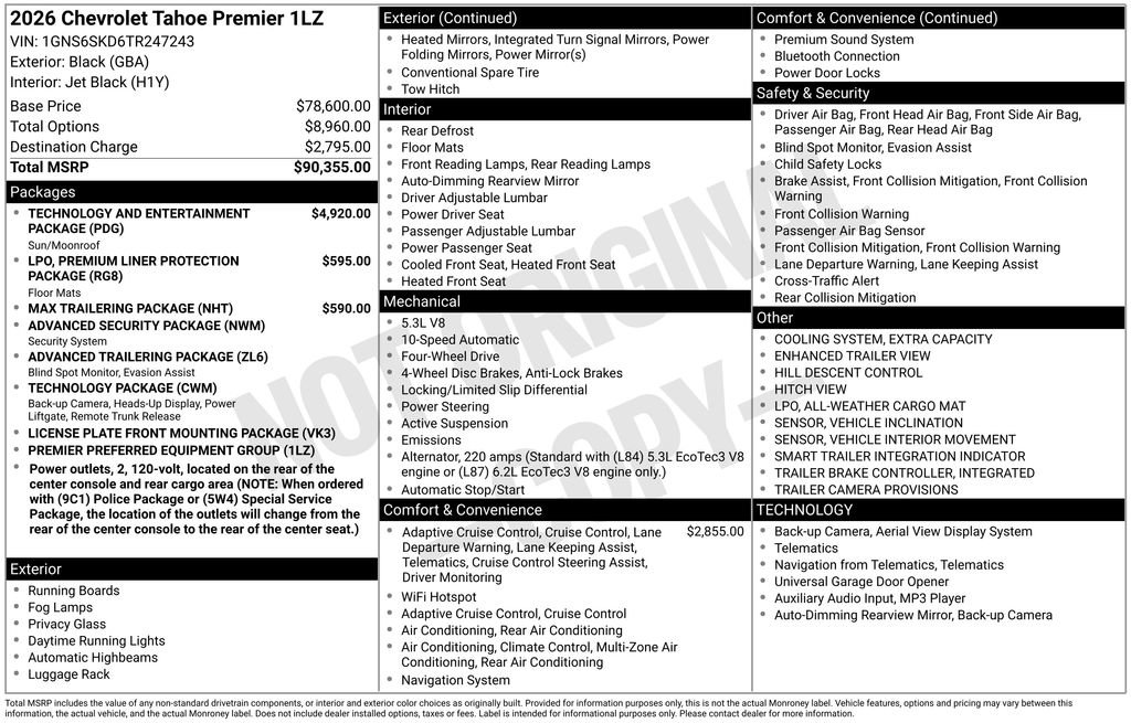 New 2026 Chevrolet Tahoe Premier image 2