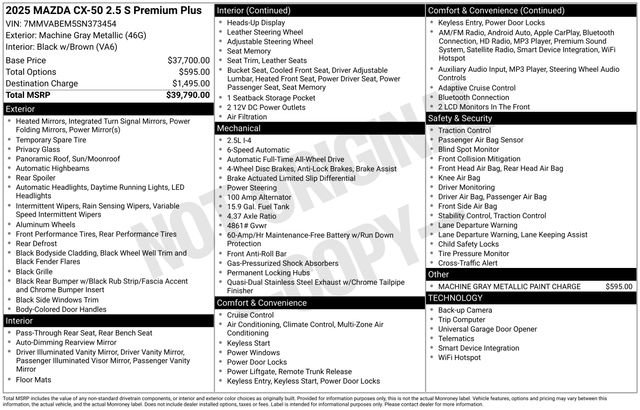 Used 2025 MAZDA CX-50 AWD 2.5 S w/ Premium Plus Pkg image 5