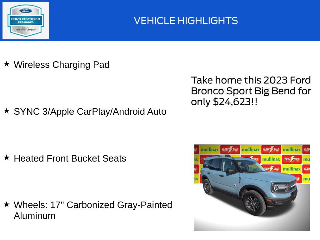 Used 2023 Ford Bronco Sport Big Bend w/ Convenience Package AWD/4WD image 19