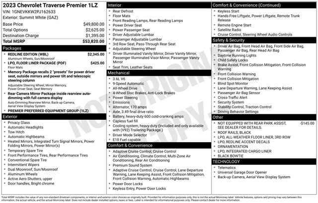 Used 2023 Chevrolet Traverse Premier w/ Redline Edition image 42