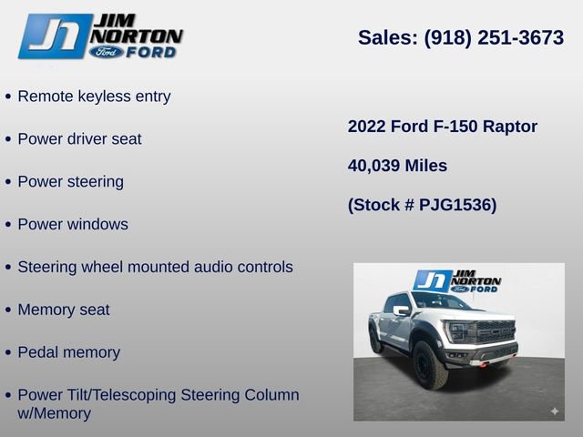 Used 2022 Ford F150 Raptor w/ Equipment Group 801A High image 18