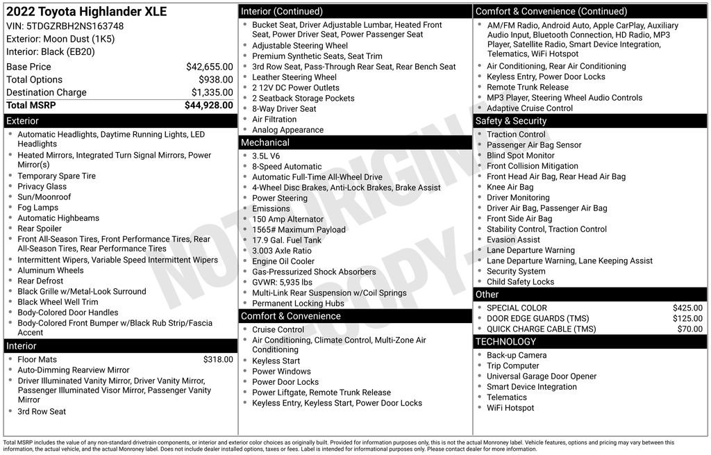 Used 2022 Toyota Highlander XLE image 3