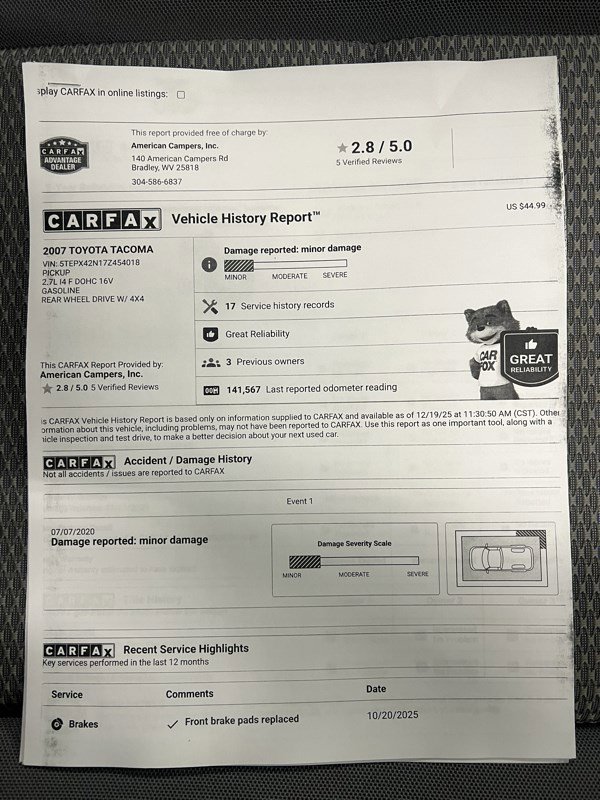 Used 2007 Toyota Tacoma 4x4 Regular Cab image 16