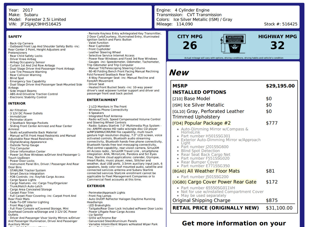 Used 2017 Subaru Forester 2.5i Limited w/ Popular Package #2 image 20