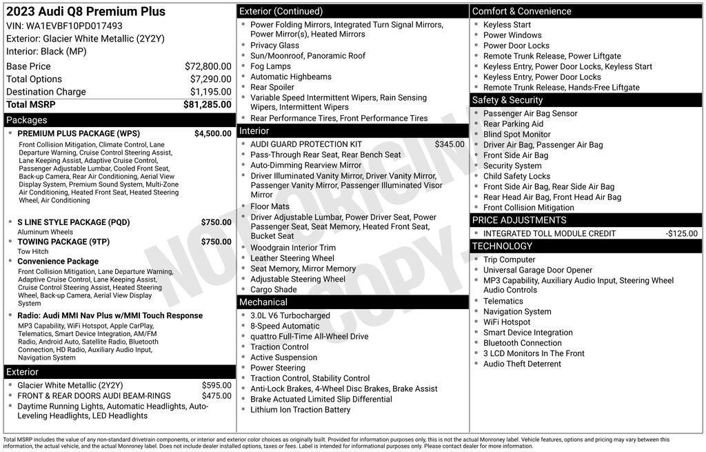 Used 2023 Audi Q8 Premium Plus w/ Premium Plus Package image 2