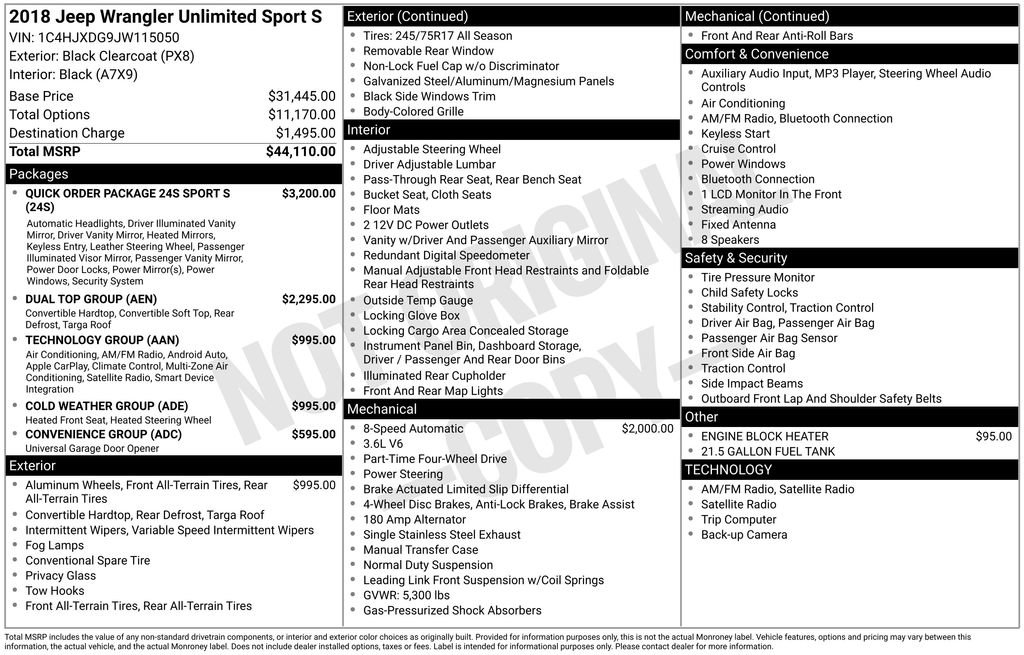 Used 2018 Jeep Wrangler Unlimited Sport S image 7