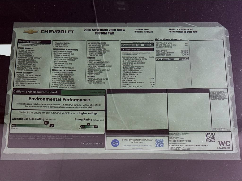 New 2026 Chevrolet Silverado 2500 Custom w/ Custom Convenience Package AWD/4WD image 20