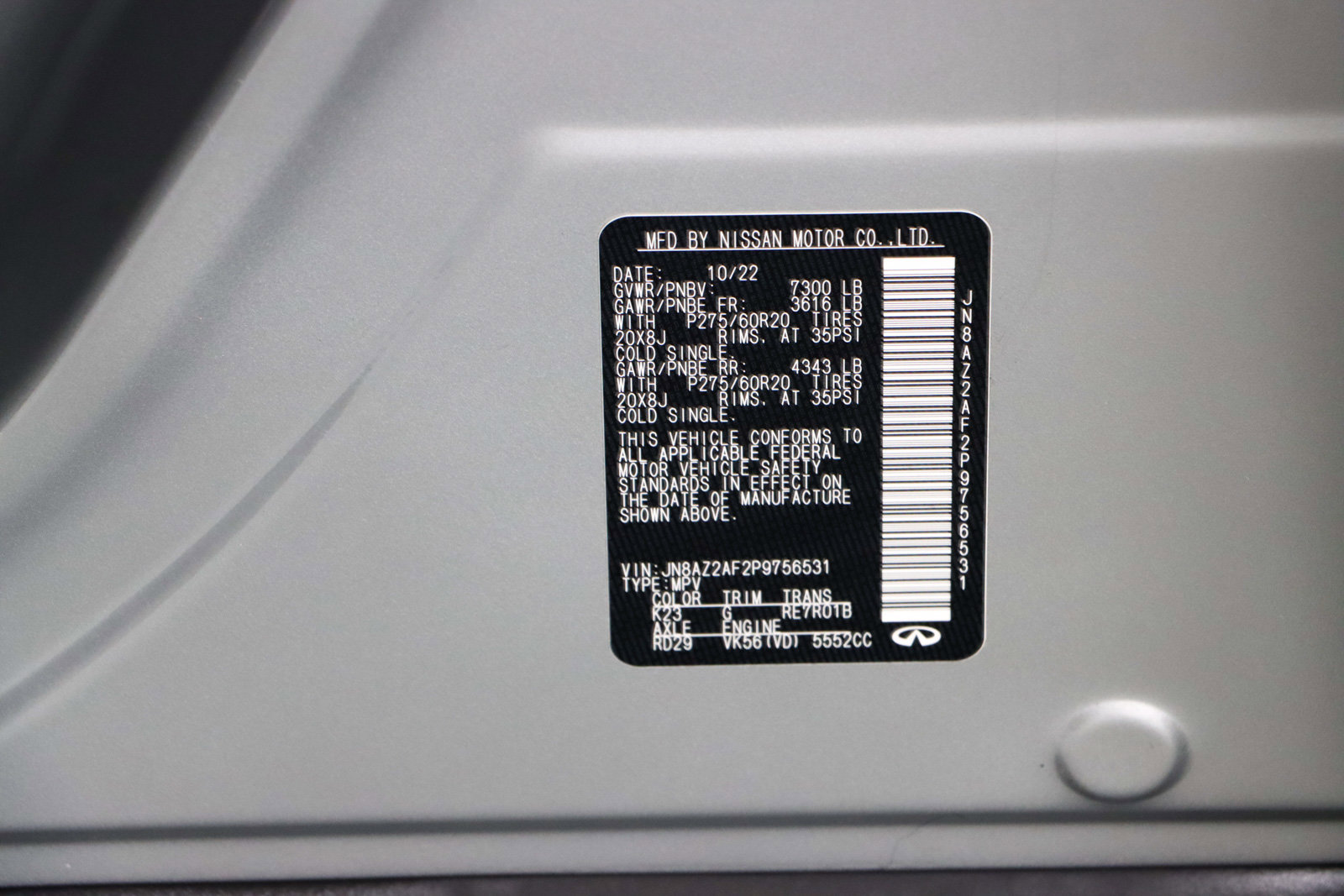 Used 2023 INFINITI QX80 Luxe w/ Cargo Package RWD image 37