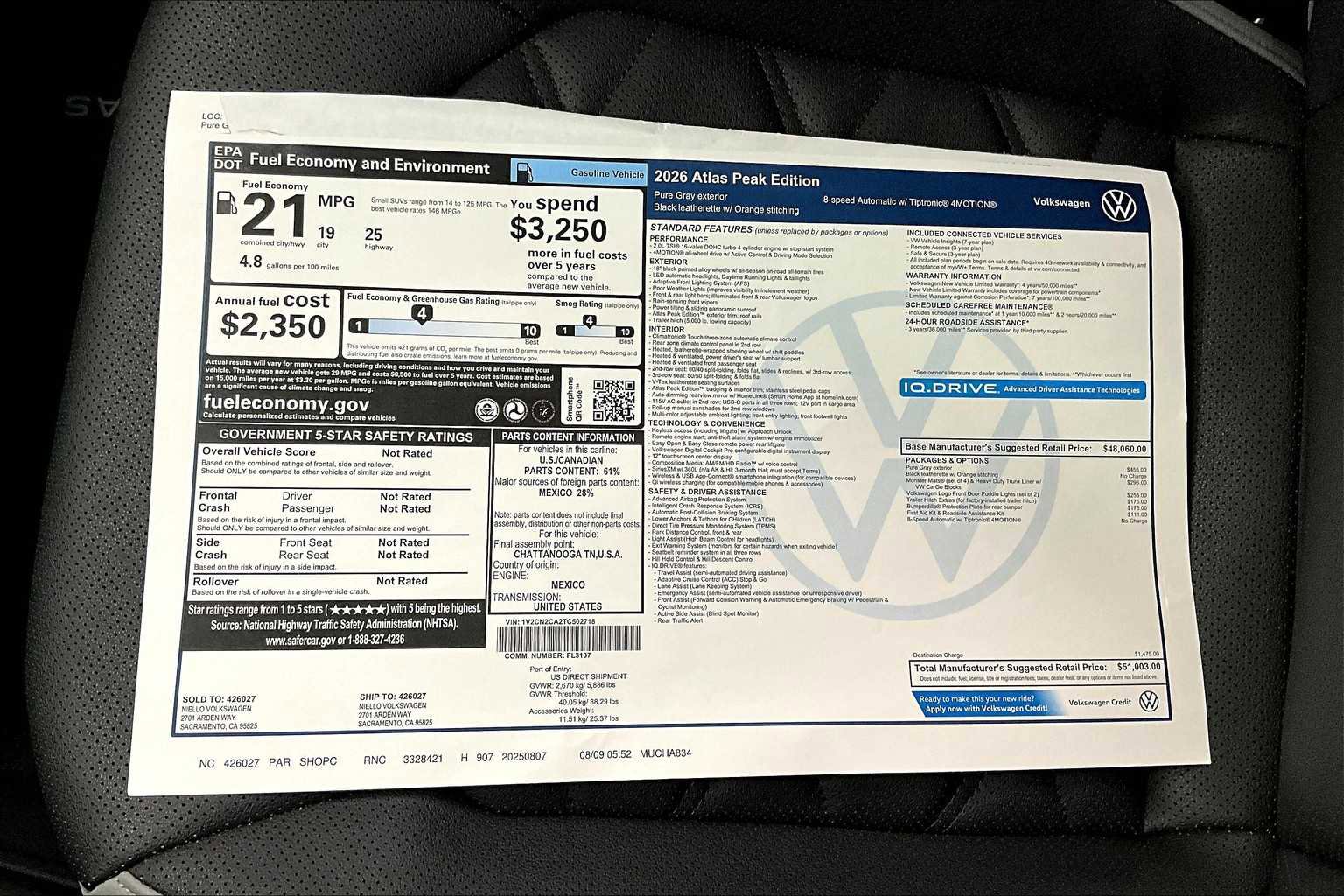 New 2026 Volkswagen Atlas Peak Edition image 36