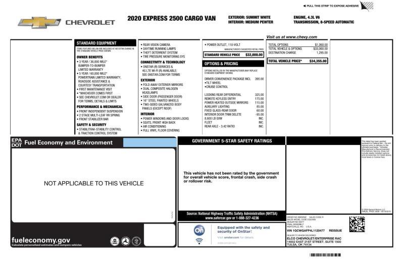 Used 2020 Chevrolet Express 2500 w/ Driver Convenience Package image 9