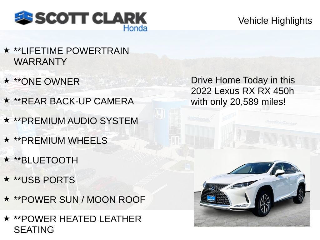 Used 2022 Lexus RX 450h AWD w/ Premium Package image 12