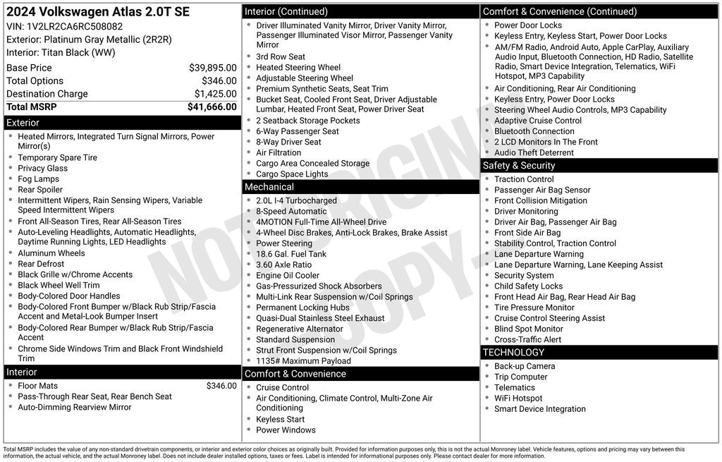 Used 2024 Volkswagen Atlas SE image 30