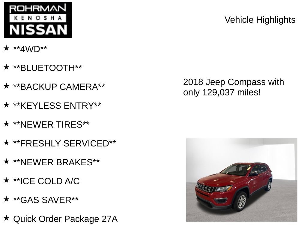 Used 2018 Jeep Compass Sport AWD/4WD image 8