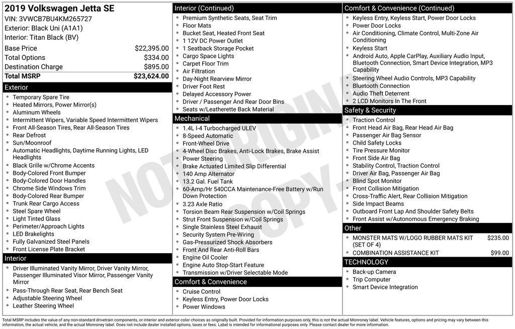 Used 2019 Volkswagen Jetta SE FWD image 4