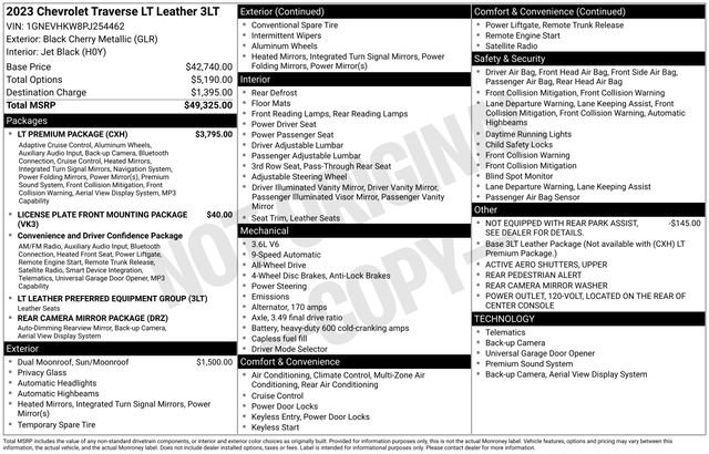 Used 2023 Chevrolet Traverse LT w/ LT Premium Package AWD/4WD image 5