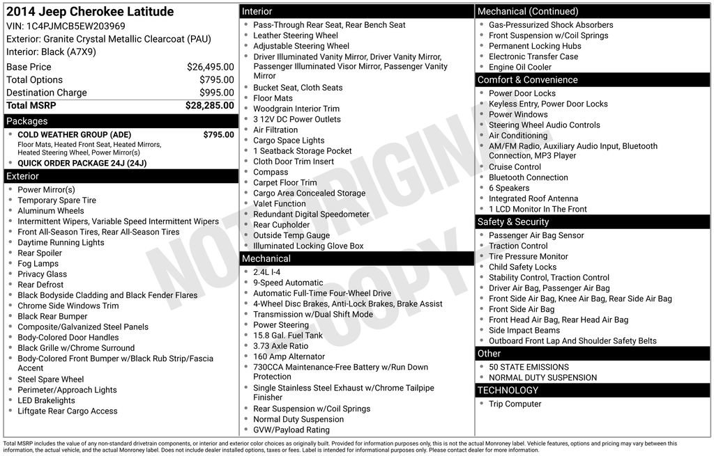 Used 2014 Jeep Cherokee Latitude w/ Cold Weather Group image 36