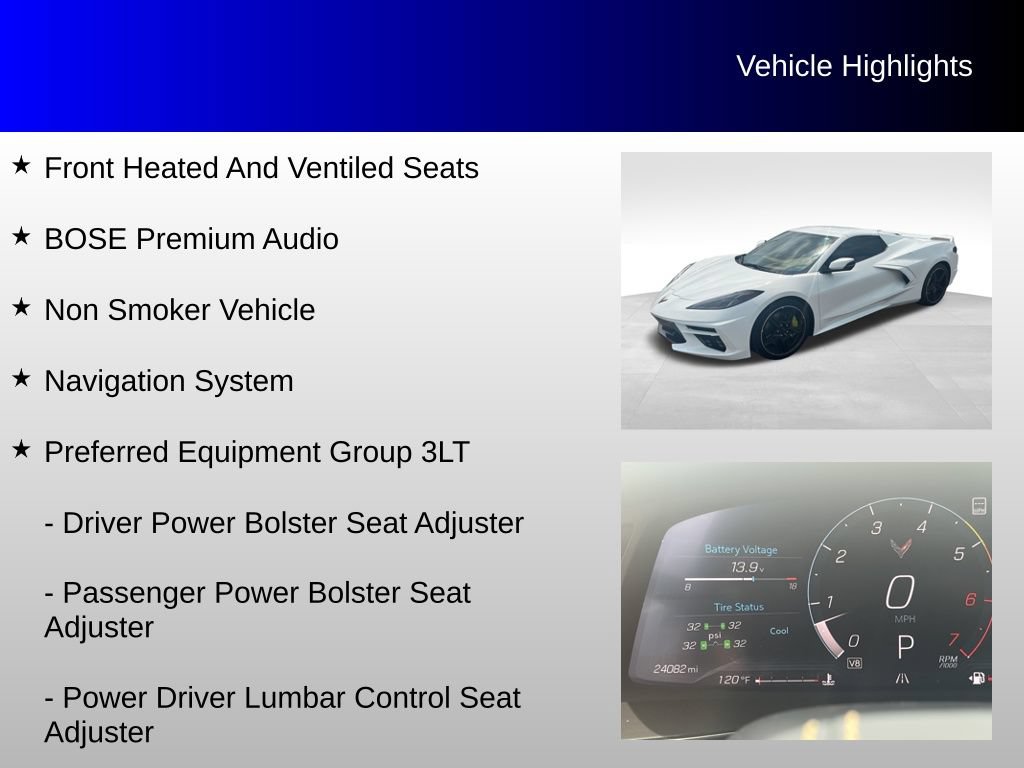 Used 2021 Chevrolet Corvette Stingray Premium Conv w/ Z51 Performance Package RWD image 8
