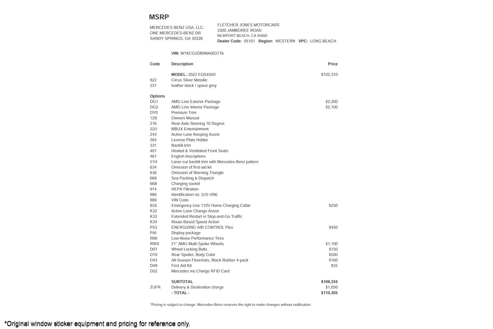 Used 2022 Mercedes-Benz EQS 450+ Sedan image 3