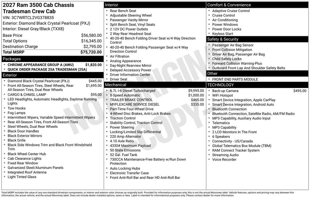 New 2027 RAM 3500 Tradesman w/ Chrome Appearance Group A AWD/4WD image 25