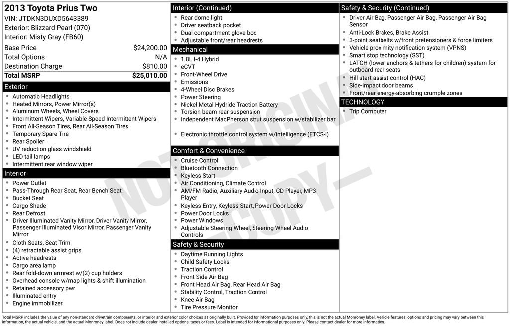 Used 2013 Toyota Prius Two image 6