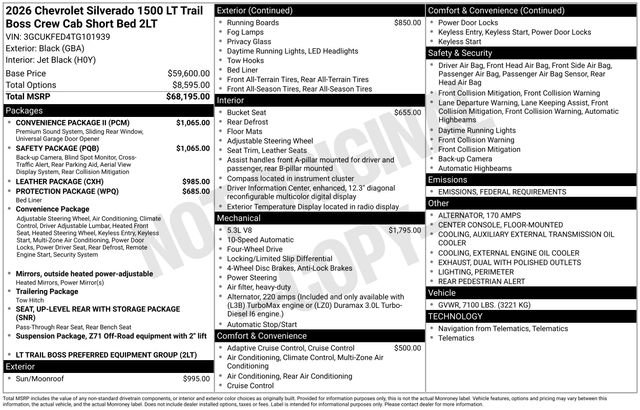 New 2026 Chevrolet Silverado 1500 LT Trail Boss w/ Safety Package image 2