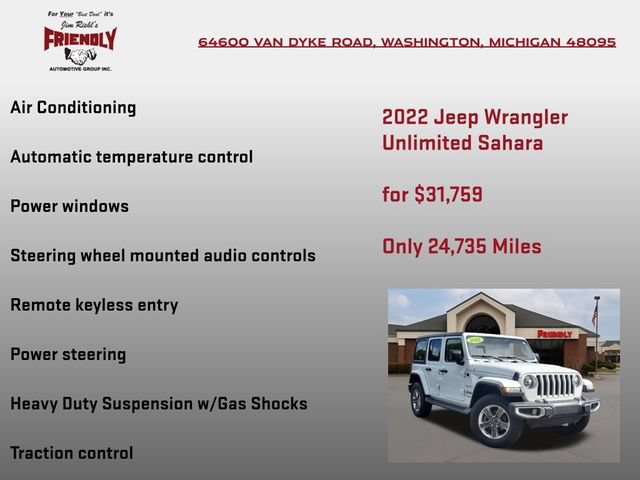 Used 2022 Jeep Wrangler Unlimited Sahara AWD/4WD image 10