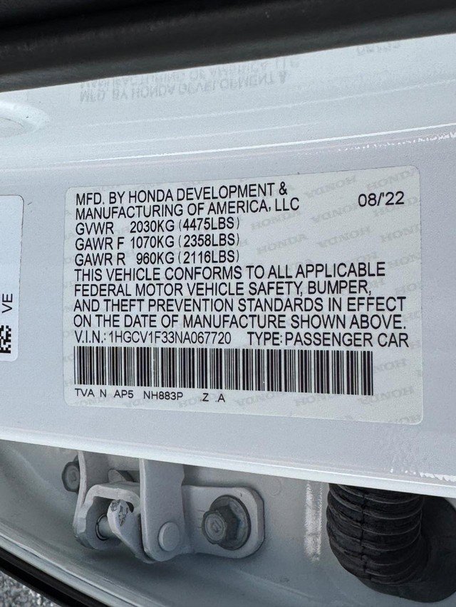 Certified 2022 Honda Accord Sport image 25