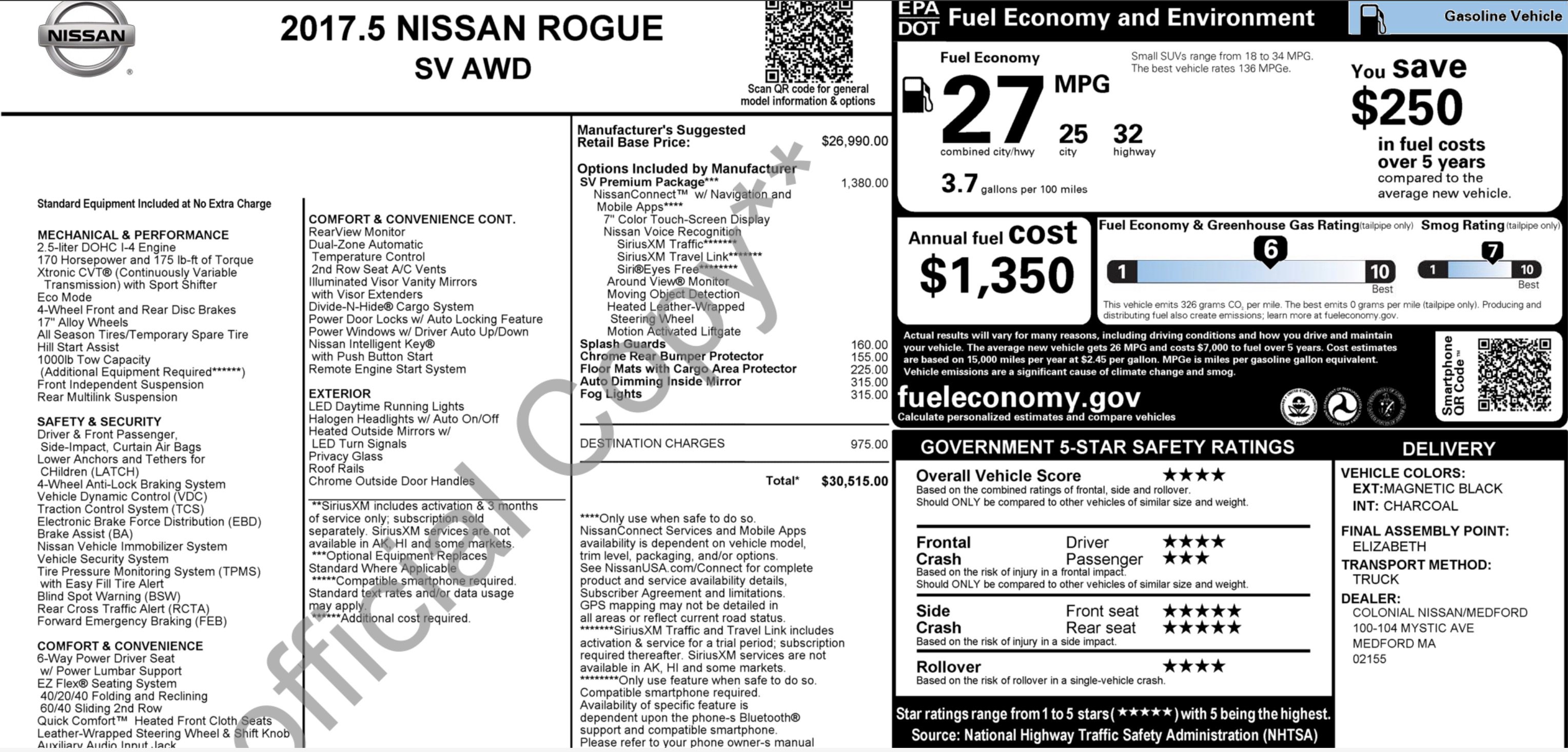 Used 2017 Nissan Rogue SV w/ SV Premium Package AWD/4WD image 2