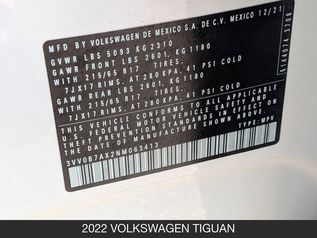 Used 2022 Volkswagen Tiguan S AWD/4WD image 29