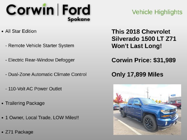 Used 2018 Chevrolet Silverado 1500 LT w/ All Star Edition AWD/4WD image 6