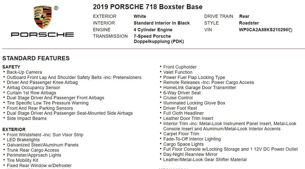 Used 2019 Porsche 718 Boxster RWD image 16