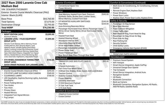 New 2027 RAM 2500 Laramie w/ Night Edition AWD/4WD image 2