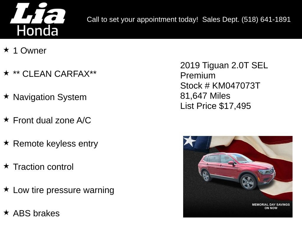 Used 2019 Volkswagen Tiguan SEL Premium AWD/4WD image 7