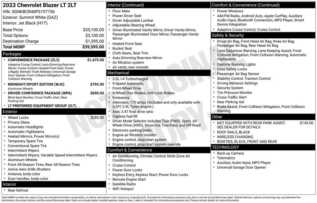 Used 2023 Chevrolet Blazer LT w/ Convenience Package image 11