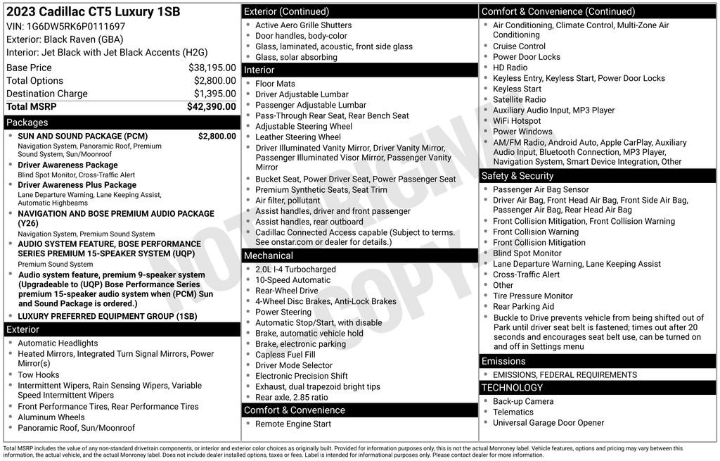 Used 2023 Cadillac CT5 Luxury w/ Sun And Sound Package image 15