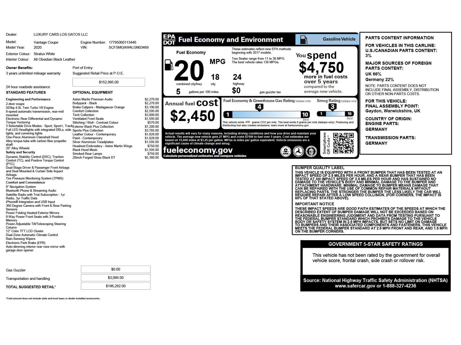 Used 2020 Aston Martin V8 Vantage Coupe image 6