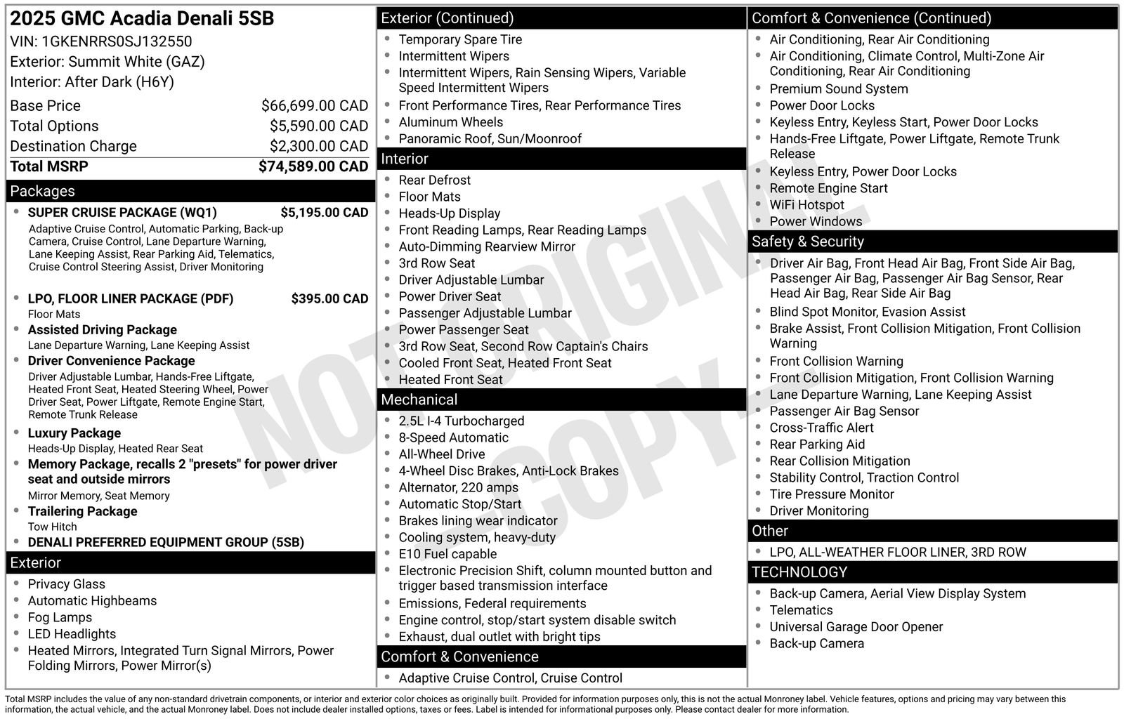 Used 2025 GMC Acadia Denali w/ Super Cruise Package AWD/4WD image 38