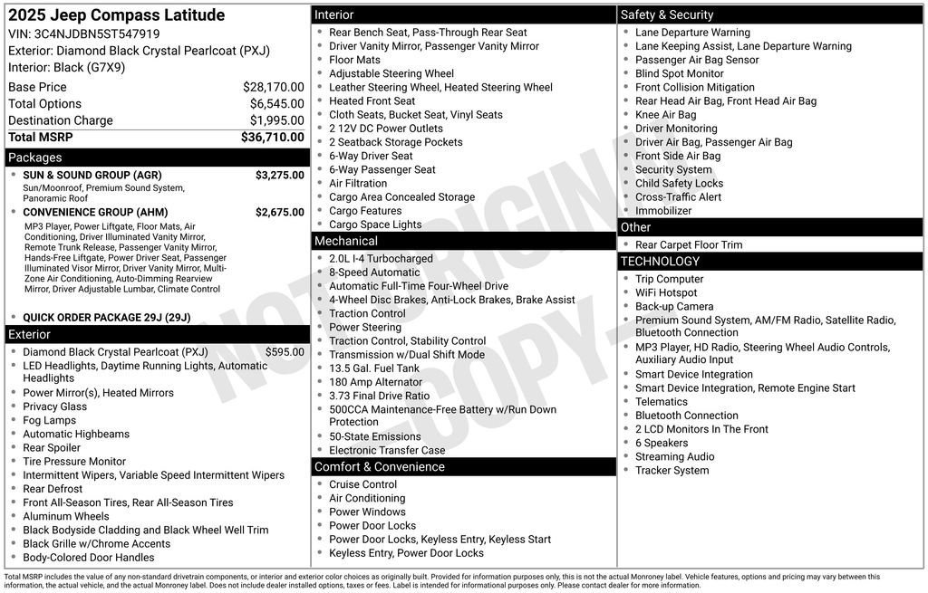 Used 2025 Jeep Compass Latitude w/ Sun & Sound Group AWD/4WD image 2