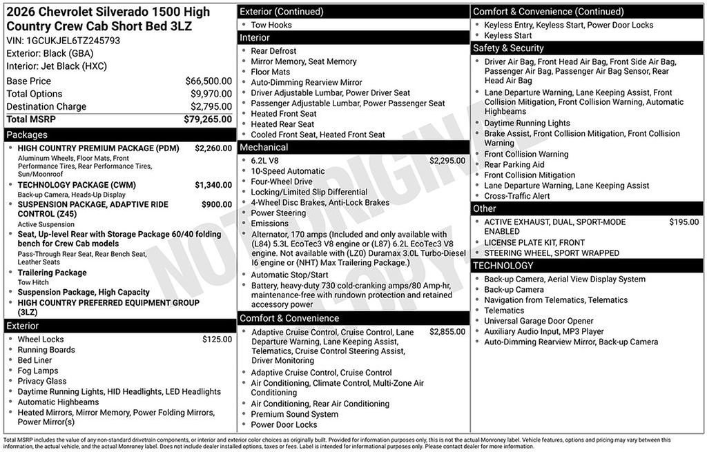New 2026 Chevrolet Silverado 1500 High Country w/ High Country Premium Package image 7